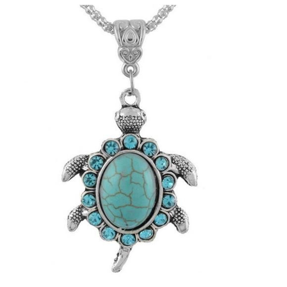 Women's Turquoise Turtle Necklace - Picture 3 of 4